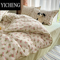 YICHENGins小清新田园花卉四件套少女心床单被套三件套床上用品