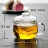 茶壶单壶家用套装过滤花茶壶耐高温泡茶壶泡茶器玻璃花茶壶小茶具 约260毫升压嘴壶(玻璃内胆过滤)