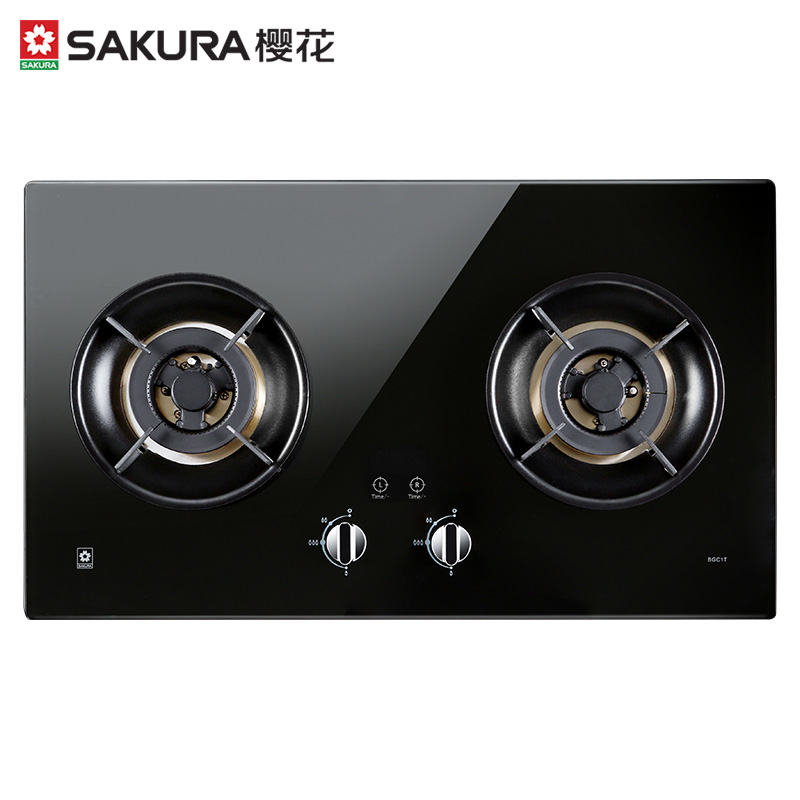 樱花(sakura)燃气灶钢化玻璃定时双灶天然气双灶具液化气灶煤气灶大