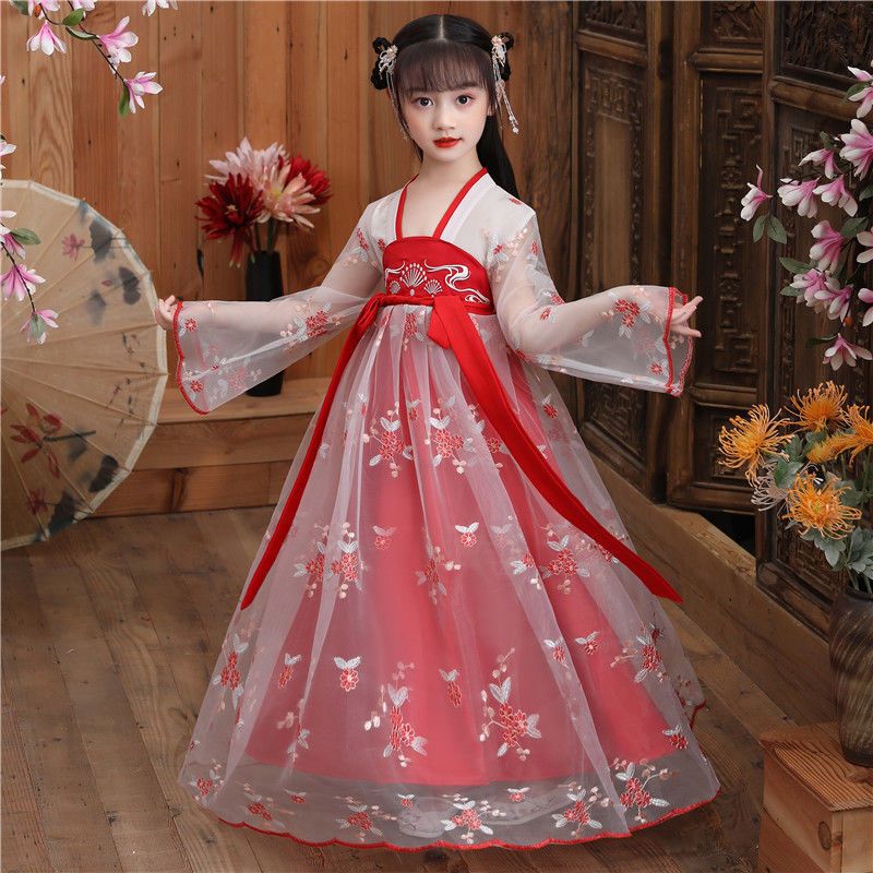精品特卖儿童汉服女童夏季超仙连衣裙古装衣服中国风儿童套装女古代