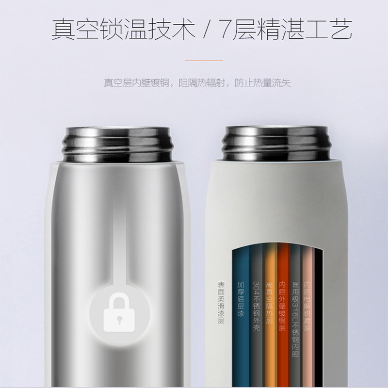 九阳(Joyoung)保温杯 B35V3C 粉色 316L 24小时保温 BB肌感喷涂工艺 350ml家用办公水杯