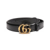 古驰 GUCCI 女士皮革双G带扣窄版板扣式皮带腰带409417 0YA0O