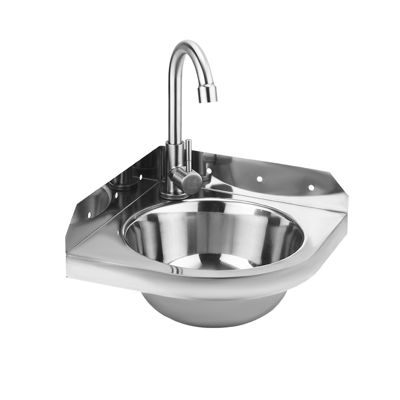 不锈钢三角洗脸盆手逗小三角洗手水槽小户型洗手盆壁挂移动厕所洗盆