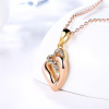 N573 Fashion Necklace玫瑰金心相印坠时尚镀彩金项链女韩版送女朋友七夕情人节礼物