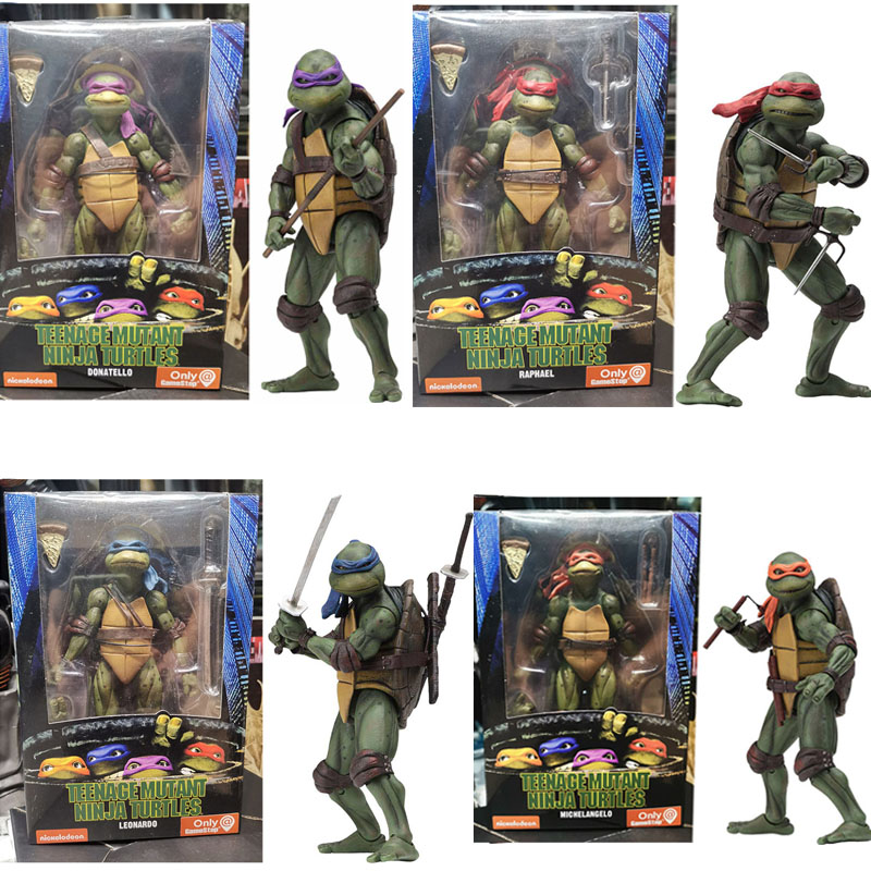 NECA 忍者神龟 1990电影版 TMNT 限定版 7寸可动人偶手办模型 1990电影版全套四款
