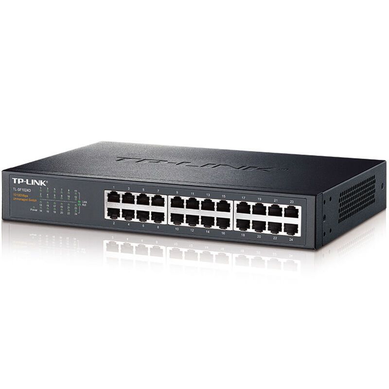 TP－LINK TL-SF1024D 桌面百兆交换机 24口 黑色 单位:台(JL)
