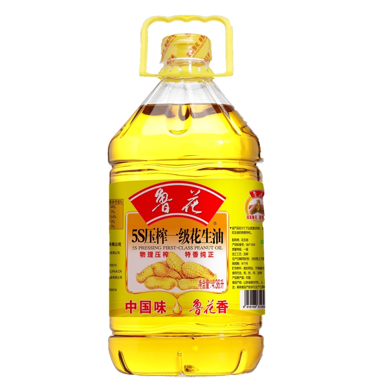 鲁花 食用油 5S压榨一级花生油 4.36L