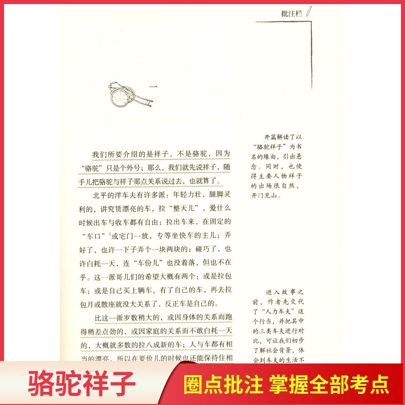 [正版]骆驼祥子老舍著 中考圈点批注版完整版未删减 全文圈点批注阅读法 掌握全部考点梳理 9787559449337高清大图