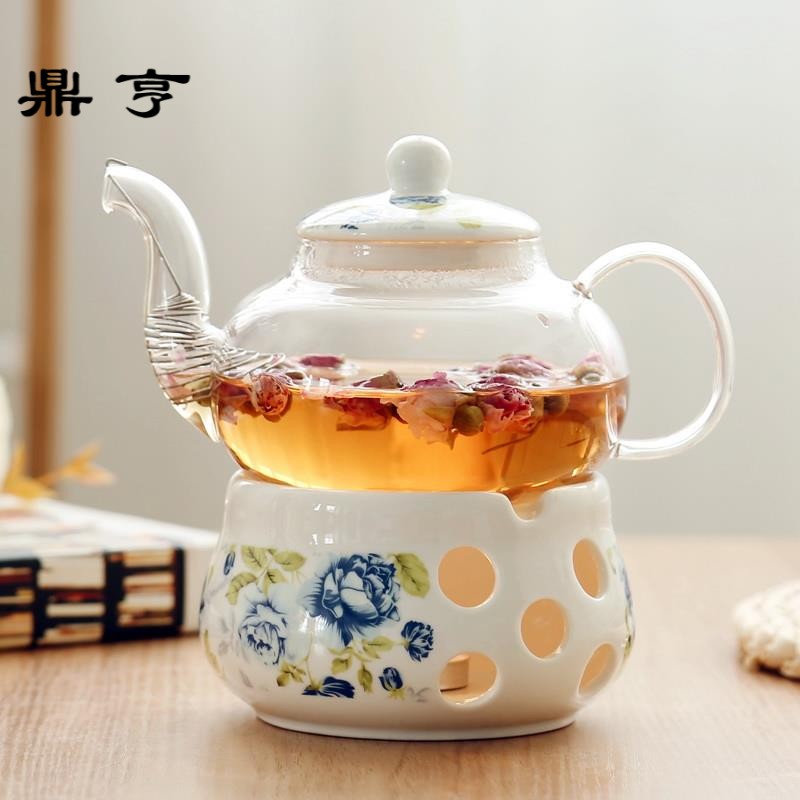 鼎亨包邮耐热玻璃花茶壶加热底座花茶茶具蜡烛温茶炉暖杯器保温器