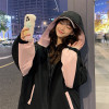 [1.5折价107元]唐狮冬季棉服女连帽拼接棉衣韩版宽松学院风小众流行百搭