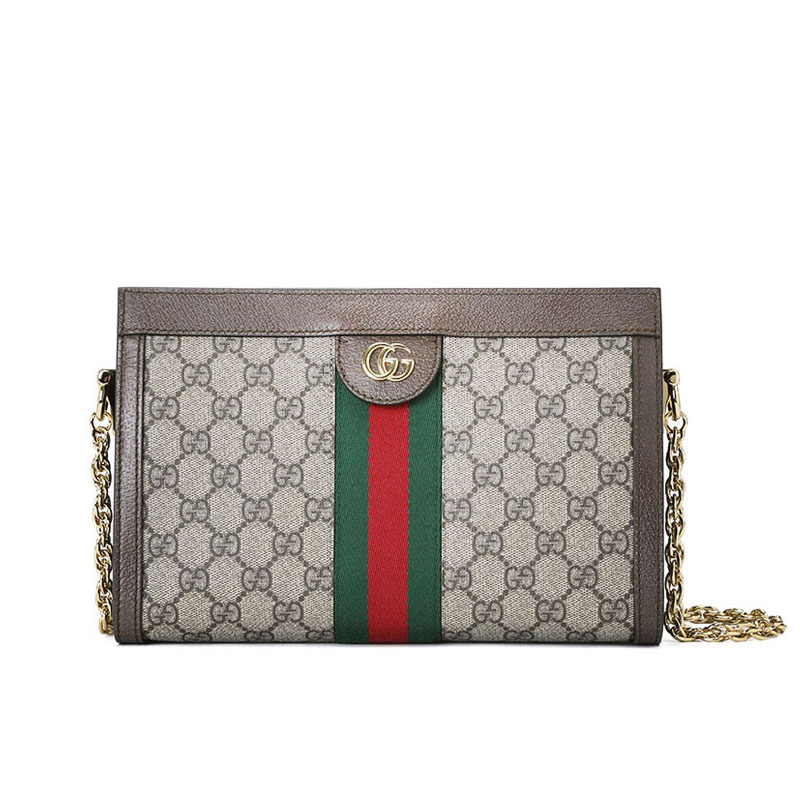 gucci 古驰 男女中性款gg图案人造帆布单肩斜挎包 495