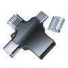 外接U盘读卡器鼠标键盘[枪色] 苹果+Type-C+安卓[三个接口] OTG转接头三合一连接U盘优盘苹果Typec安卓U