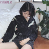 夏装女装韩版原宿风个性仙鹤长袖雪纺衫薄款衬衫防晒衣宽松上衣潮 图片色 均码