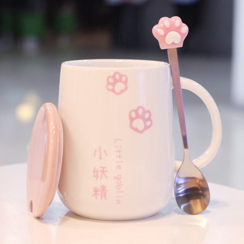 创意少女心马克杯好看陶瓷杯子办公水杯美女咖啡杯早餐牛奶杯礼品 小妖精
