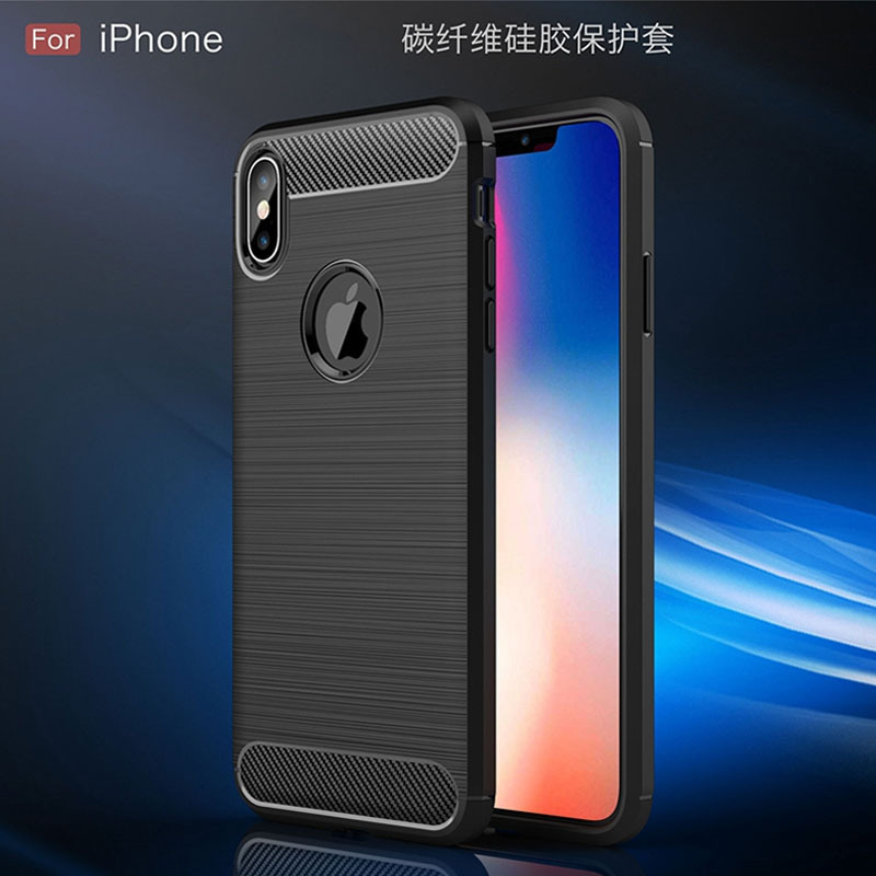 圣幻 苹果iPhone Xs/x碳纤维X拉丝Xsmax防汗防滑XS保护套MAX软胶IX手机壳商务时尚高清大图
