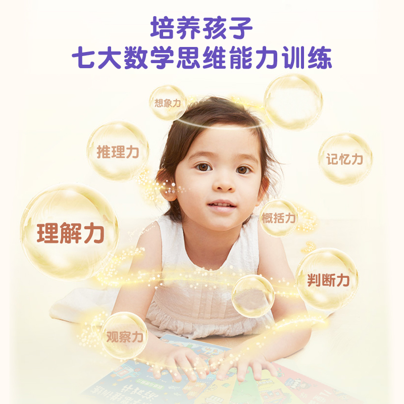 [正版]卢声怡儿童数学思维训练游戏书全套5册 3-6-7岁幼儿数学 智力潜能开发大脑全脑启蒙幼儿园一年级趣味思维逻辑左高清大图
