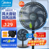 美的(Midea) 电风扇家用7叶落地扇 摇头电风扇循环风扇通风大风量电扇(台地两用) 黑色丨SAF30AB