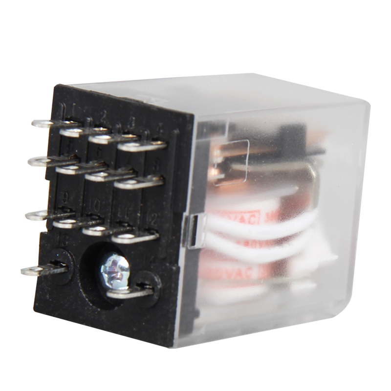 HH54P中间继电器小型电磁继电器四开四闭12V/24V/220V/380V交直流可选14脚银触点带灯AC380V