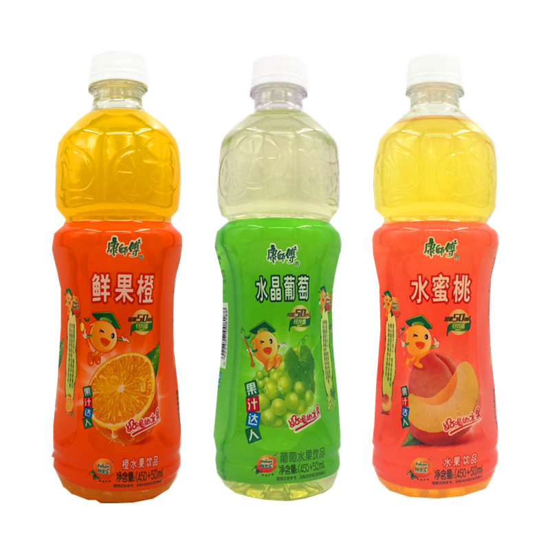 康师傅果汁鲜果橙水晶葡萄水蜜桃水果果汁饮料500ml*15瓶 参数