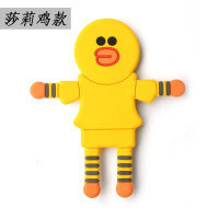 火豹车载手机架社会小猪汽车用车内出风口导航支撑座可爱卡通硅胶支架 黄鸭送香片手机座