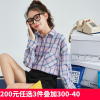 唐狮早春新款格子衬衫女设计感长袖衬衫宽松衬衣外套别致上衣