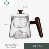 玻璃马克杯ins大容量水杯子耐热加厚带盖过滤家用泡茶杯茶水分离 封后 锤纹观山透明杯