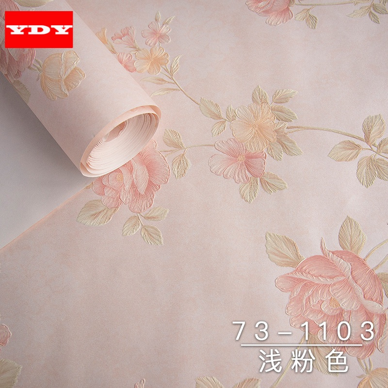 美式田园简约现代3D立体精压纹无纺墙纸 卧室 客厅电视背景墙壹德壹