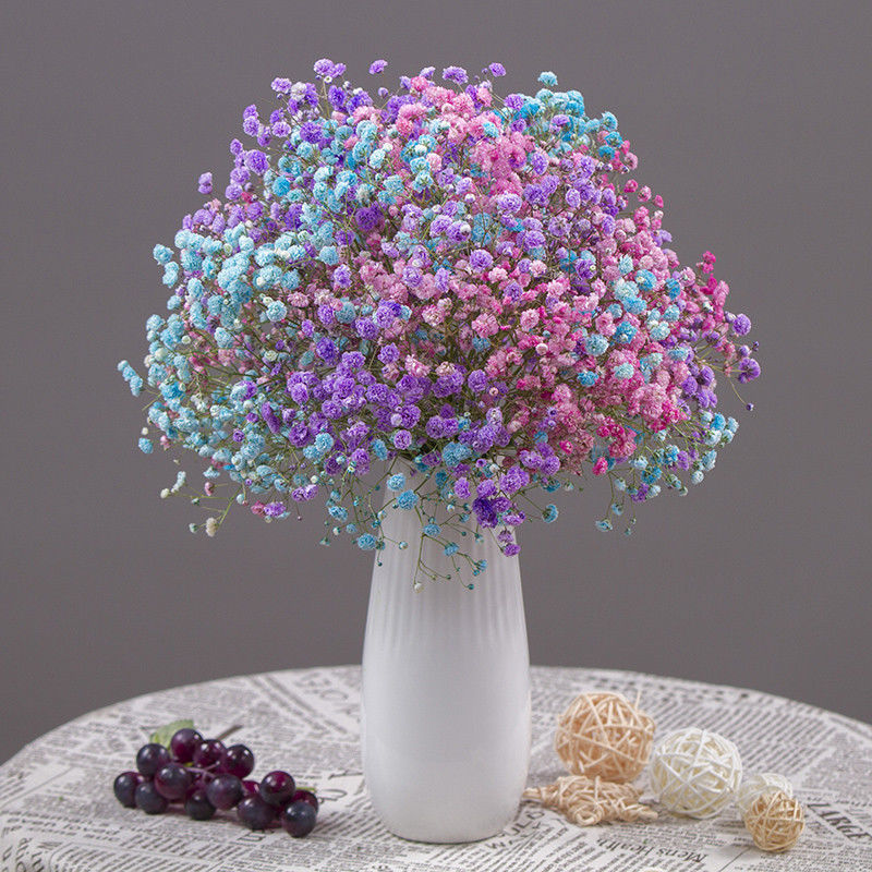 云南满天星干花花束真花鲜花大束直发勿忘我客厅摆件装饰插花|蓝粉紫满天星 一斤鲜花晾晒(送英文报纸+丝带)