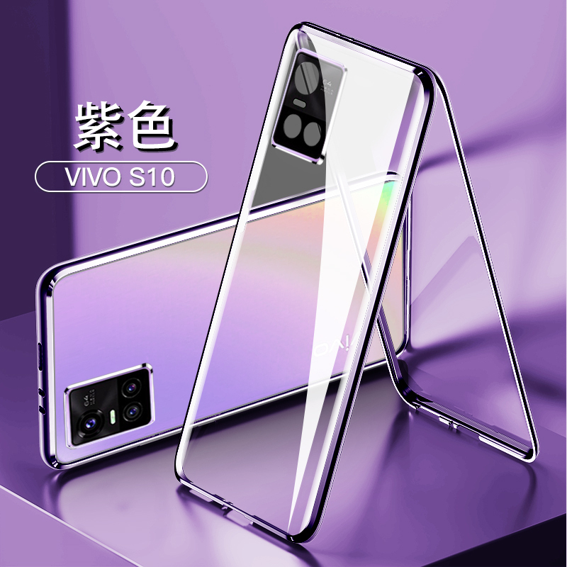 圣幻 vivos10pro手机壳s10保护壳全包防摔防爆手机套5g版vivos9男女新款透明壳磁吸双面玻璃自带镜头保护高清大图