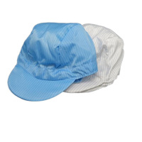 防静电帽子无尘帽车间工作帽劳保头套防静电大工帽女防尘帽男 蓝色 大工帽