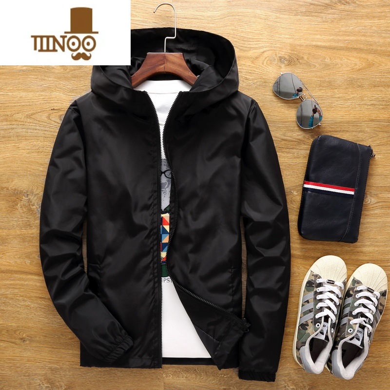 YANXUdiy广告风衣男女夹克户外运动大码工作服印字图旅游班服定制logo 665春秋款黑色 2XL