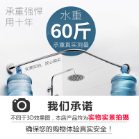 加厚浴帘套装免打孔伸缩弧纳丽雅形浴帘杆卫生间挂帘布浴室隔断帘子