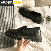 2022新款冬ins小皮鞋女复古英伦chic韩版百搭ulzzang学生加绒鞋子启如休闲鞋休闲鞋