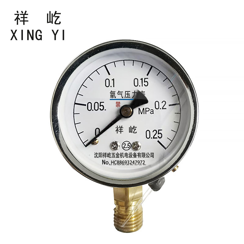 祥屹 +氧气压力表检测定制型+YO60+块 0-0.25Mpa