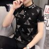 梵克公牛20男士夏装短袖T恤聚氨酯弹性纤维(氨纶)薄款紧身翻领POLO衫时尚带领有领上衣t桖