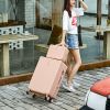 行李箱女学生韩版拉杆箱密码箱包旅行箱潮流初高中皮箱子大容|买大送小子母套箱[茱萸粉] 24寸[保修十年+可坐人150斤]