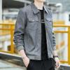 梵克公牛夹克休闲外套韩版2021潮流百搭男士帅气翻领新款秋季时尚个性上衣外套男