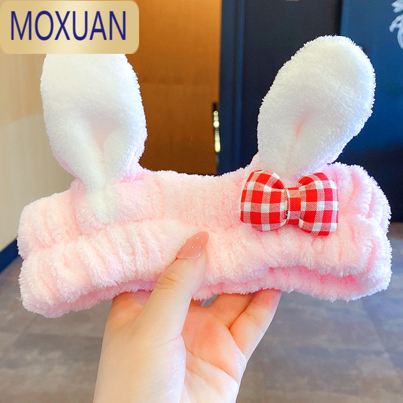 MOXUAN韩国儿童卡通发饰可爱兔耳朵头箍小女孩防滑洗脸束发带宝宝发箍女