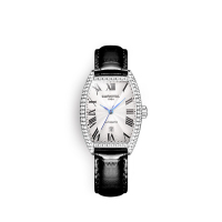 正品嘉年华Carnival手表女士全自动机械表 女表时尚潮流防水镶钻日历表真皮名牌女表新款酒桶腕表8857 银白黑皮