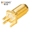 博扬 高频射频同轴转接器50欧 SMA-KE母头11mm PCB面板插座偏脚 10个装 BY-SMA-KEP11