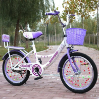 通勤自行车女孩公主款儿童自行车6到12岁学生脚踏车16 18 20寸eK +普通后座紫色 18寸适合115-135CM