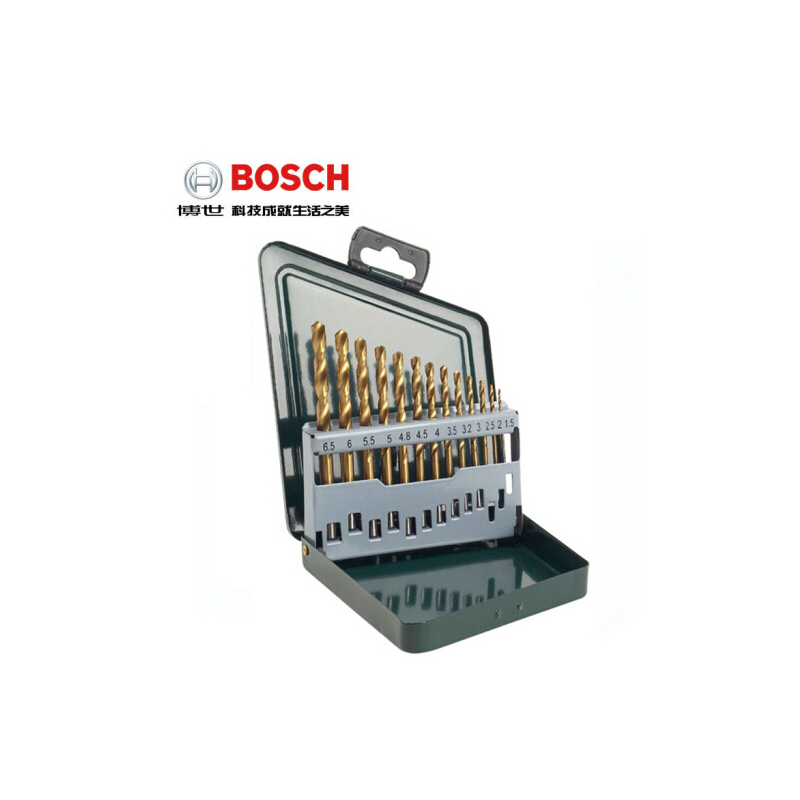 博世(Bosch) 绿色钻头套装 13支 镀钛麻花钻头套装 货期5-10天