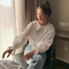 [1折价39.9元叠加优惠券]唐狮 长袖衬衫女春季韩版净色娃娃领时尚甜美百搭衬衫潮