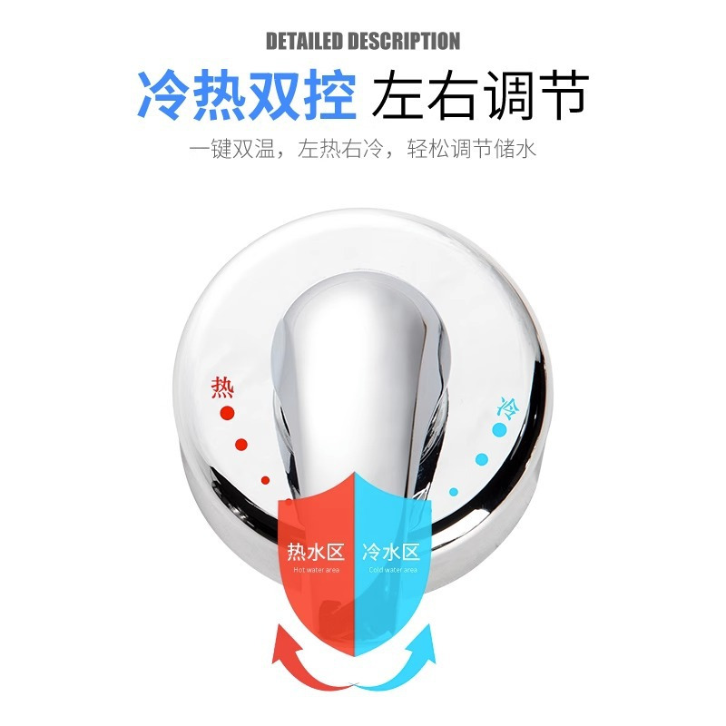 热水器配件配大全冷热混水阀开关明装淋浴淋浴器配件水龙头-B款+五档调节花洒套餐