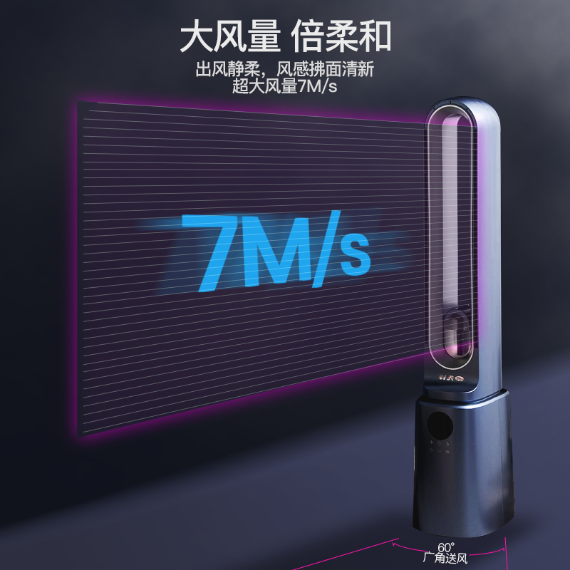 先锋新品电风扇无叶风扇家用定时遥控塔扇台式摇头落地扇塔式电扇 净化加湿无叶扇高清大图