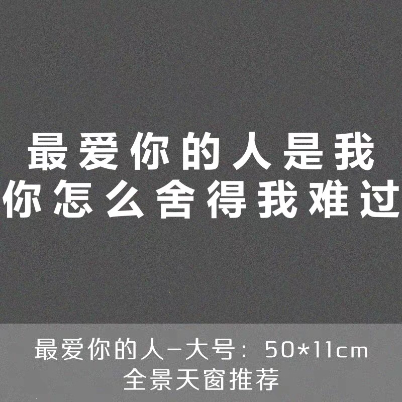 闪电客汽车车贴天窗贴纸晚点遇见你开车真是一件寂寞的事定制文字装饰贴 定制-两排字10-15字-40cm