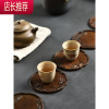 日式手工铜杯垫盏托梅花兰花菊花竹子防滑杯托茶托垫功夫茶具JING PING