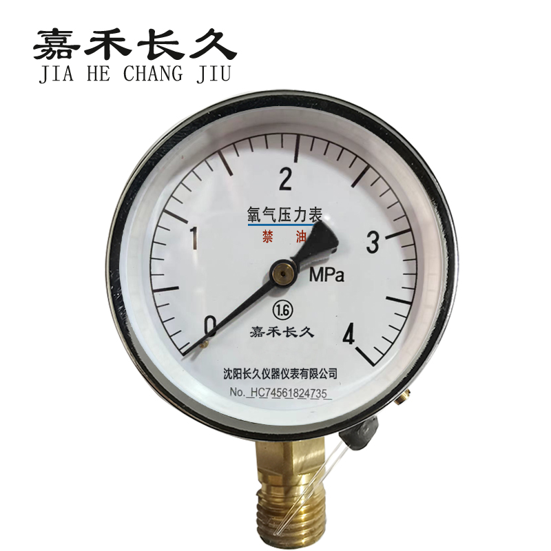嘉禾长久+氧气压力表检测定制型+YO100+块 0-4Mpa