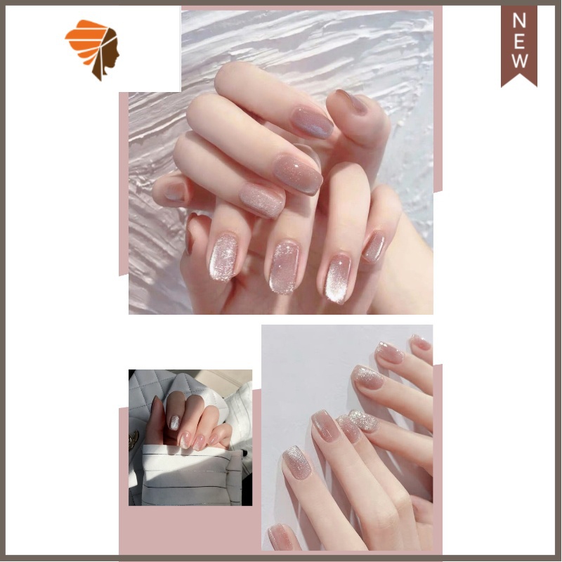 网红穿戴式美甲成品美甲贴片魅力美甲假指甲晶石猫眼光疗甲学生 三维工匠 晶石猫眼光疗