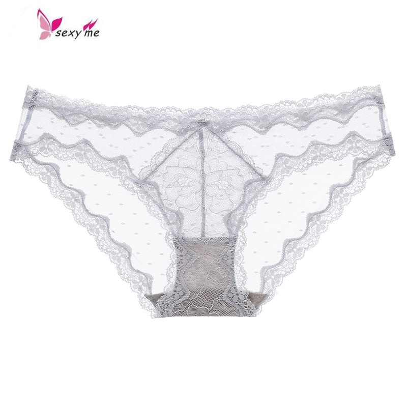 女士内裤网纱蕾丝低腰少女镂空诱惑超薄棉裆性感三角裤日系fishbasket